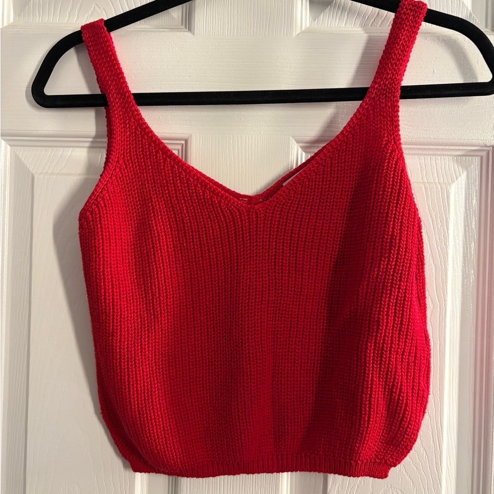 Genuine People Red Knit Women's Top